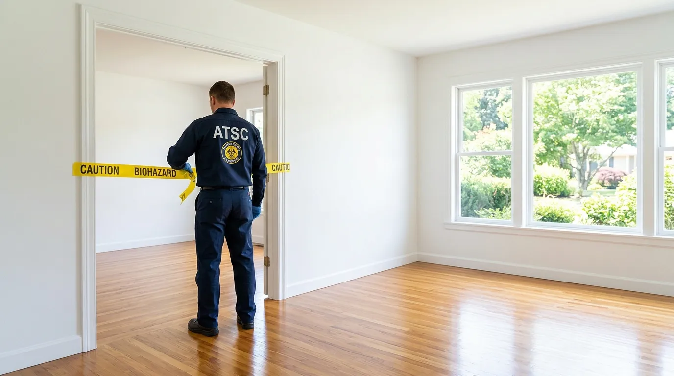 Certified biohazard cleanup crew performing Decomposition Cleanup in Colesville